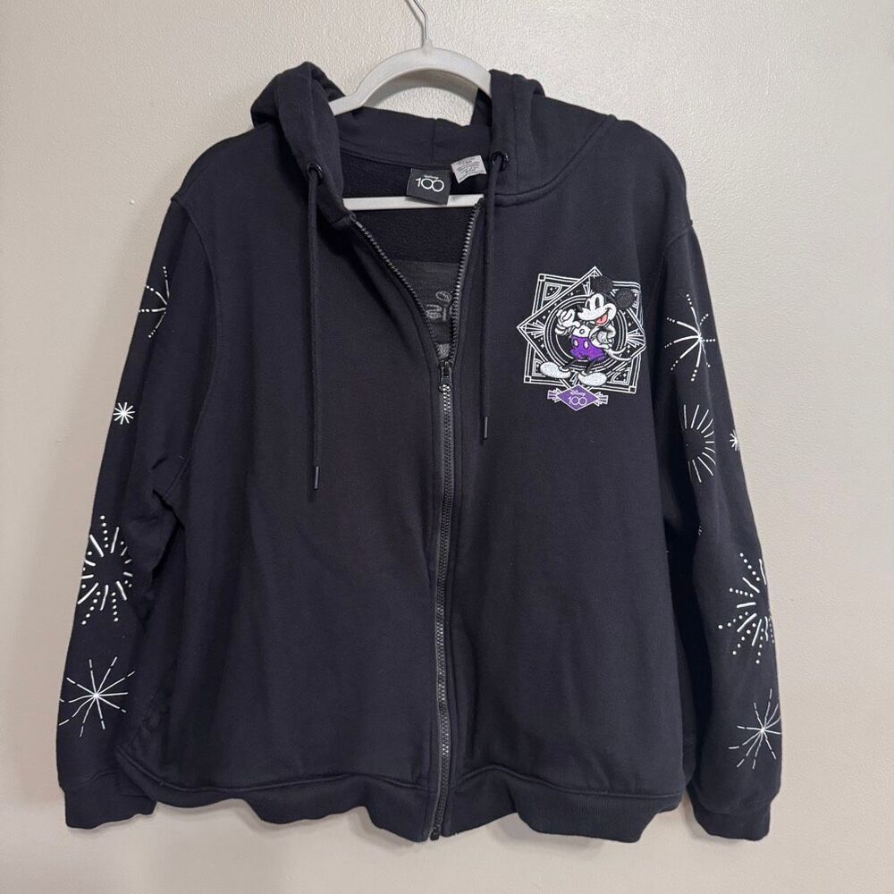 Disneyland 100 Zip Up Hoodie Black size 1X